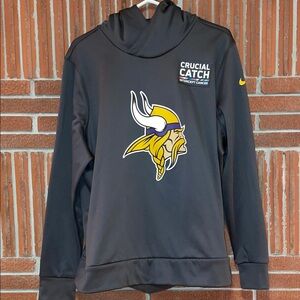 Nike Dri Fit Vikings Crucial Catch Intercept Cancer Hoodie Women’s XXL.